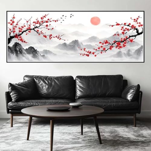 Malen Nach Zahlen China Malen Nach Zahlen Erwachsene Landschaft, 25x75 cm XXL Groß Acrylfarben Ölgemälde, DIY Malen Nach Zahlen Kinder Anfänger Paint by Numbers Set für Wand Dekor (Ohne Rahmen)-H468 von Kggyele