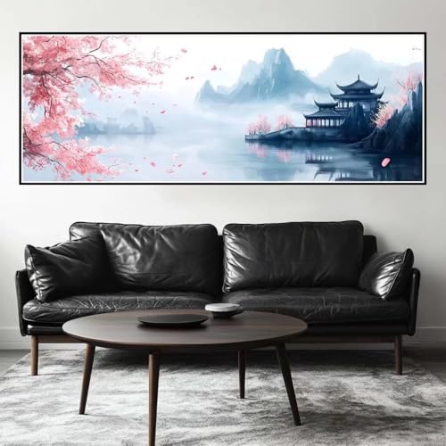 Malen Nach Zahlen China Malen Nach Zahlen Erwachsene Landschaft, 45x135 cm XXL Groß Acrylfarben Ölgemälde, DIY Malen Nach Zahlen Kinder Anfänger Set Bastelset für Wand Dekor (Ohne Rahmen) -H252 von Kggyele