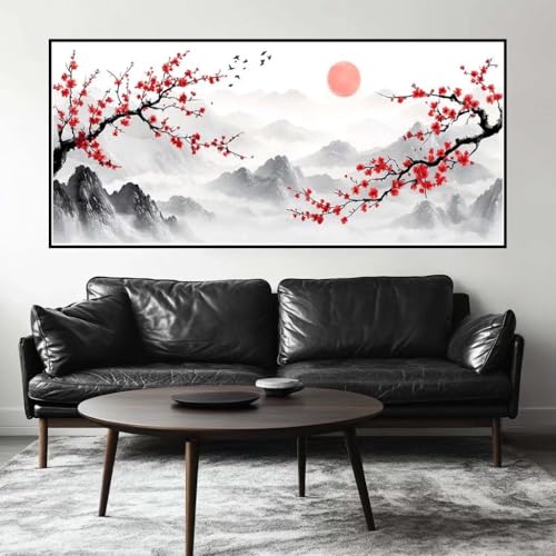 Malen Nach Zahlen China Malen Nach Zahlen Erwachsene Landschaft, 90 X 45 cm XXL Groß Acrylfarben Ölgemälde, DIY Malen Nach Zahlen Kinder Anfänger Paint by Numbers Set für Wand Dekor(Ohne Rahmen)-H468 von Kggyele