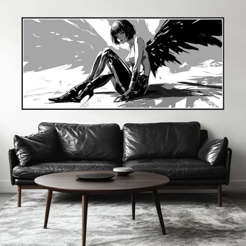 Malen Nach Zahlen Dämon Malen Nach Zahlen Erwachsene Engel, 50 X 25 cm XXL Groß Acrylfarben Ölgemälde, DIY Malen Nach Zahlen Kinder Anfänger Paint by Numbers Set für Wand Dekor (Ohne Rahmen) -H593 von Kggyele