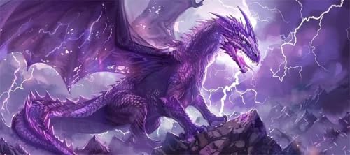 Malen Nach Zahlen Drache Malen Nach Zahlen Erwachsene Blitz, 170 X 85 cm XXL Groß Acrylfarben Ölgemälde, DIY Malen Nach Zahlen Kinder Anfänger Paint by Numbers Set für Wand Dekor (Ohne Rahmen) -H184 von Kggyele