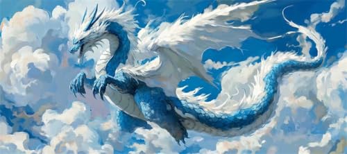 Malen Nach Zahlen Drache Malen Nach Zahlen Erwachsene Flügel, 170 X 85 cm XXL Groß Acrylfarben Ölgemälde, DIY Malen Nach Zahlen Kinder Anfänger Paint by Numbers Set für Wand Dekor (Ohne Rahmen) -H415 von Kggyele