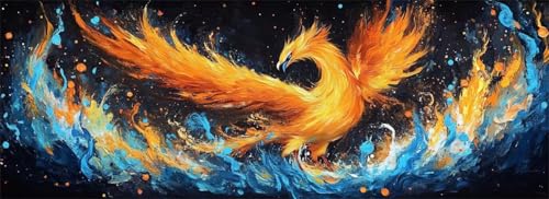 Malen Nach Zahlen Eis und Feuer Malen Nach Zahlen Erwachsene Phönix, 85x255 cm XXL Groß Acrylfarben Ölgemälde, DIY Malen Nach Zahlen Kinder Anfänger Set Bastelset für Wand Dekor (Ohne Rahmen) -H784 von Kggyele