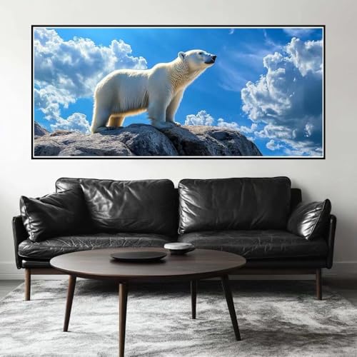 Malen Nach Zahlen Eisbär Malen Nach Zahlen Erwachsene Tier, 170 X 85 cm XXL Groß Acrylfarben Ölgemälde, DIY Malen Nach Zahlen Kinder Anfänger Paint by Numbers Set für Wand Dekor (Ohne Rahmen) -H830 von Kggyele
