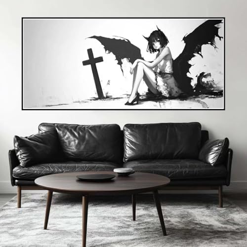 Malen Nach Zahlen Engel Malen Nach Zahlen Erwachsene Dämon, 150 X 75 cm XXL Groß Acrylfarben Ölgemälde, DIY Malen Nach Zahlen Kinder Anfänger Paint by Numbers Set für Wand Dekor (Ohne Rahmen) -H619 von Kggyele