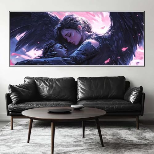 Malen Nach Zahlen Engel Malen Nach Zahlen Erwachsene Paar, 250 X 100 cm XXL Groß Acrylfarben Ölgemälde, DIY Malen Nach Zahlen Kinder Anfänger Paint by Numbers Set für Wand Dekor (Ohne Rahmen) -H342 von Kggyele