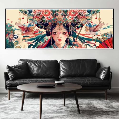 Malen Nach Zahlen Ethnisch Malen Nach Zahlen Erwachsene Frau, 85x255 cm XXL Groß Acrylfarben Ölgemälde, DIY Malen Nach Zahlen Kinder Anfänger Paint by Numbers Set für Wand Dekor (Ohne Rahmen) -H249 von Kggyele