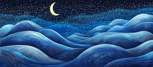 Malen Nach Zahlen Fantasy Malen Nach Zahlen Erwachsene Mond, 70 X 35 cm XXL Groß Acrylfarben Ölgemälde, DIY Malen Nach Zahlen Kinder Anfänger Paint by Numbers Set für Wand Dekor (Ohne Rahmen) -H408 von Kggyele