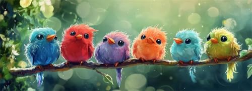Malen Nach Zahlen Farbe Malen Nach Zahlen Erwachsene Vogel, 35x105 cm XXL Groß Acrylfarben Ölgemälde, DIY Malen Nach Zahlen Kinder Anfänger Paint by Numbers Set für Wand Dekor (Ohne Rahmen) -H914 von Kggyele