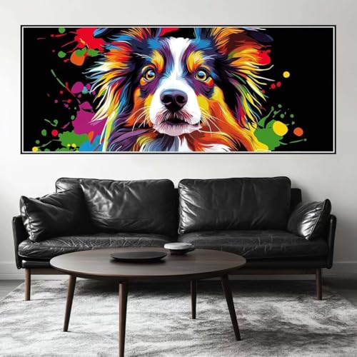 Malen Nach Zahlen Farbe Malen Nach Zahlen Erwachsene Welpe, 200 X 80 cm XXL Groß Acrylfarben Ölgemälde, DIY Malen Nach Zahlen Kinder Anfänger Paint by Numbers Set für Wand Dekor (Ohne Rahmen) -H895 von Kggyele