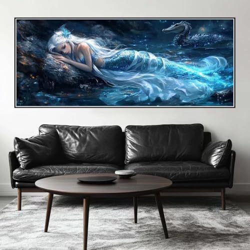 Malen Nach Zahlen Fee Malen Nach Zahlen Erwachsene Meerjungfrau, 200 X 80 cm XXL Groß Acrylfarben Ölgemälde, DIY Malen Nach Zahlen Kinder Anfänger Set Bastelset für Wand Dekor (Ohne Rahmen) -H812 von Kggyele