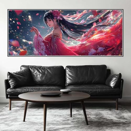 Malen Nach Zahlen Fee Malen Nach Zahlen Erwachsene Prinzessin, 225 X 90 cm XXL Groß Acrylfarben Ölgemälde, DIY Malen Nach Zahlen Kinder Anfänger Paint by Numbers Set für Wand Dekor (Ohne Rahmen) -H300 von Kggyele