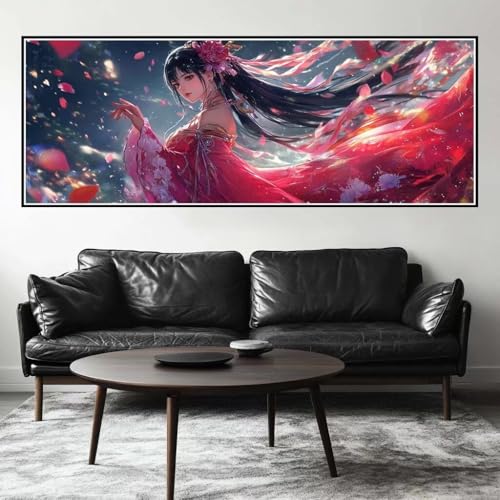 Malen Nach Zahlen Fee Malen Nach Zahlen Erwachsene Prinzessin, 85x255 cm XXL Groß Acrylfarben Ölgemälde, DIY Malen Nach Zahlen Kinder Anfänger Paint by Numbers Set für Wand Dekor (Ohne Rahmen) -H300 von Kggyele