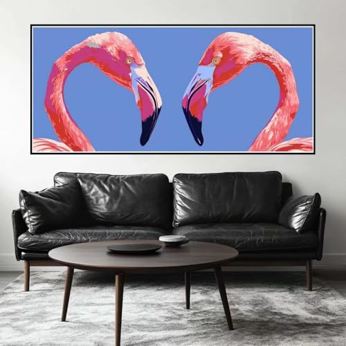 Malen Nach Zahlen Flamingo Malen Nach Zahlen Erwachsene Vogel, 170 X 85 cm XXL Groß Acrylfarben Ölgemälde, DIY Malen Nach Zahlen Kinder Anfänger Paint by Numbers Set für Wand Dekor (Ohne Rahmen) -H506 von Kggyele