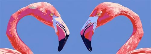 Malen Nach Zahlen Flamingo Malen Nach Zahlen Erwachsene Vogel, 25x75 cm XXL Groß Acrylfarben Ölgemälde, DIY Malen Nach Zahlen Kinder Anfänger Paint by Numbers Set für Wand Dekor (Ohne Rahmen) -H506 von Kggyele