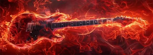 Malen Nach Zahlen Flamme Malen Nach Zahlen Erwachsene Gitarre, 85x255 cm XXL Groß Acrylfarben Ölgemälde, DIY Malen Nach Zahlen Kinder Anfänger Paint by Numbers Set für Wand Dekor (Ohne Rahmen) -H519 von Kggyele