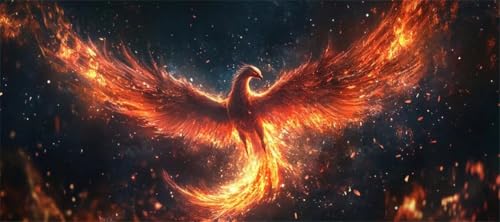 Malen Nach Zahlen Flamme Malen Nach Zahlen Erwachsene Phönix, 120 X 60 cm XXL Groß Acrylfarben Ölgemälde, DIY Malen Nach Zahlen Kinder Anfänger Paint by Numbers Set für Wand Dekor (Ohne Rahmen) -H980 von Kggyele