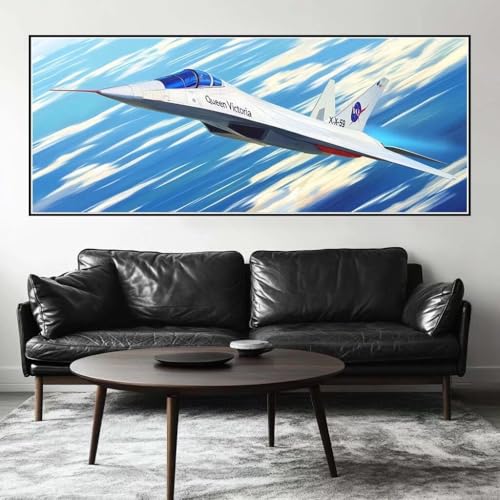 Malen Nach Zahlen Flugzeug Malen Nach Zahlen Erwachsene Fliegen, 250 X 100 cm XXL Groß Acrylfarben Ölgemälde, DIY Malen Nach Zahlen Kinder Anfänger Set Bastelset für Wand Dekor (Ohne Rahmen) -H264 von Kggyele