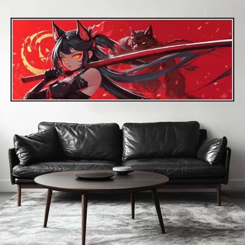 Malen Nach Zahlen Frau Malen Nach Zahlen Erwachsene Samurai, 15x45 cm XXL Groß Acrylfarben Ölgemälde, DIY Malen Nach Zahlen Kinder Anfänger Paint by Numbers Set für Wand Dekor (Ohne Rahmen) -H308 von Kggyele