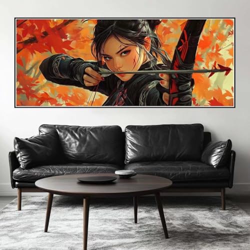 Malen Nach Zahlen Frau Malen Nach Zahlen Erwachsene Samurai, 250 X 100 cm XXL Groß Acrylfarben Ölgemälde, DIY Malen Nach Zahlen Kinder Anfänger Paint by Numbers Set für Wand Dekor (Ohne Rahmen) -H237 von Kggyele