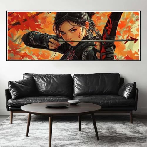 Malen Nach Zahlen Frau Malen Nach Zahlen Erwachsene Samurai, 85x255 cm XXL Groß Acrylfarben Ölgemälde, DIY Malen Nach Zahlen Kinder Anfänger Paint by Numbers Set für Wand Dekor (Ohne Rahmen) -H237 von Kggyele
