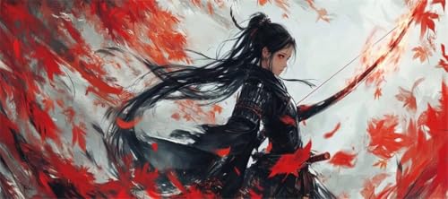 Malen Nach Zahlen Frau Malen Nach Zahlen Erwachsene Samurai, 90 X 45 cm XXL Groß Acrylfarben Ölgemälde, DIY Malen Nach Zahlen Kinder Anfänger Paint by Numbers Set für Wand Dekor (Ohne Rahmen) -H383 von Kggyele