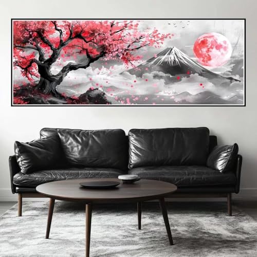 Malen Nach Zahlen Fuji Malen Nach Zahlen Erwachsene Landschaft, 25x75 cm XXL Groß Acrylfarben Ölgemälde, DIY Malen Nach Zahlen Kinder Anfänger Paint by Numbers Set für Wand Dekor (Ohne Rahmen) -H478 von Kggyele