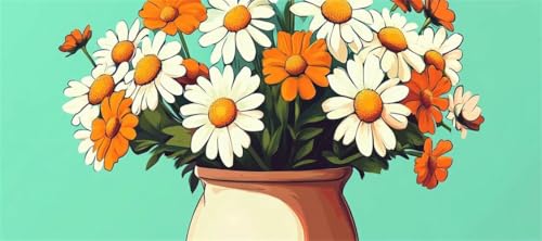 Malen Nach Zahlen Gänseblümchen Malen Nach Zahlen Erwachsene Blume, 170 X 85 cm XXL Groß Acrylfarben Ölgemälde, DIY Malen Nach Zahlen Kinder Anfänger Set Bastelset für Wand Dekor (Ohne Rahmen) -H321 von Kggyele