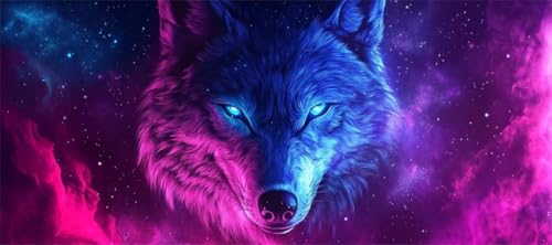 Malen Nach Zahlen Geheimnis Malen Nach Zahlen Erwachsene Wolf, 170 X 85 cm XXL Groß Acrylfarben Ölgemälde, DIY Malen Nach Zahlen Kinder Anfänger Paint by Numbers Set für Wand Dekor (Ohne Rahmen) -H266 von Kggyele