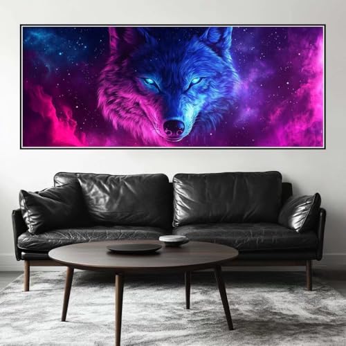 Malen Nach Zahlen Geheimnis Malen Nach Zahlen Erwachsene Wolf, 200 X 80 cm XXL Groß Acrylfarben Ölgemälde, DIY Malen Nach Zahlen Kinder Anfänger Paint by Numbers Set für Wand Dekor (Ohne Rahmen) -H266 von Kggyele