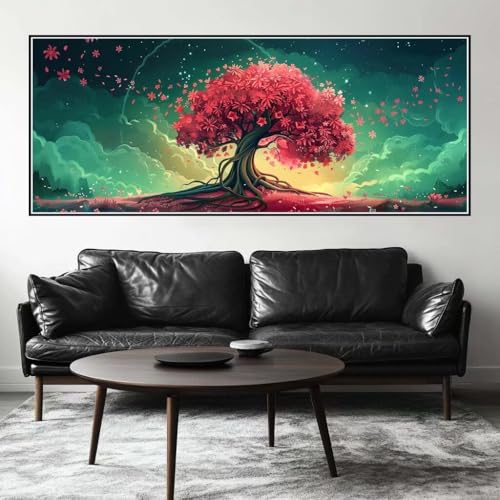 Malen Nach Zahlen Geheimnisvoll Malen Nach Zahlen Erwachsene Baum des Lebens, 225 X 90 cm XXL Groß Acrylfarben Ölgemälde, DIY Malen Nach Zahlen Kinder Set Bastelset für Wand Dekor (Ohne Rahmen) -H590 von Kggyele