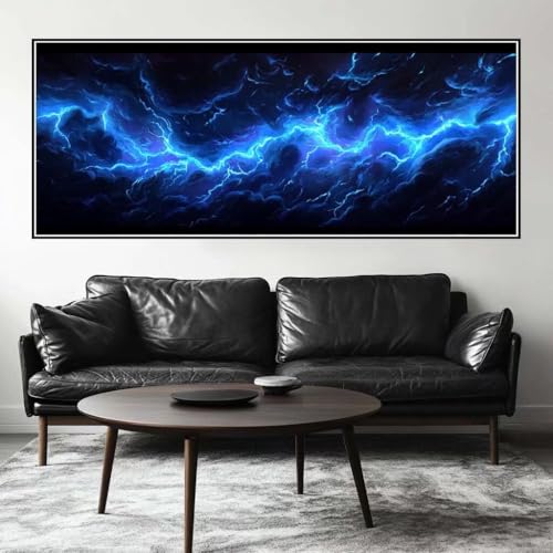 Malen Nach Zahlen Geheimnisvoll Malen Nach Zahlen Erwachsene Blitz, 200 X 80 cm XXL Groß Acrylfarben Ölgemälde, DIY Malen Nach Zahlen Kinder Anfänger Set Bastelset für Wand Dekor (Ohne Rahmen) -H841 von Kggyele