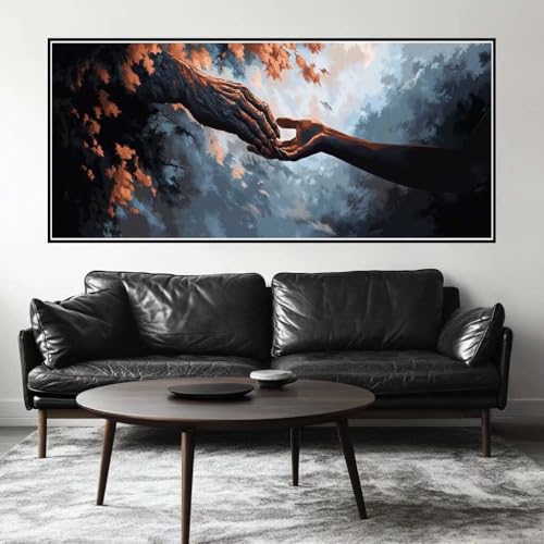 Malen Nach Zahlen Geheimnisvoll Malen Nach Zahlen Erwachsene Hand, 110 X 55 cm XXL Groß Acrylfarben Ölgemälde, DIY Malen Nach Zahlen Kinder Anfänger Set Bastelset für Wand Dekor (Ohne Rahmen) -H621 von Kggyele