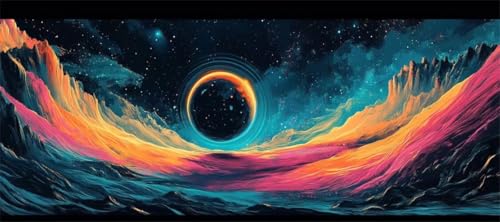 Malen Nach Zahlen Geheimnisvoll Malen Nach Zahlen Erwachsene Universum, 90 X 45 cm XXL Groß Acrylfarben Ölgemälde, DIY Malen Nach Zahlen Kinder Anfänger Set Bastelset für Wand Dekor(Ohne Rahmen)-H222 von Kggyele