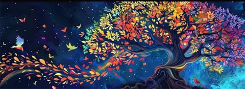Malen Nach Zahlen Geheimnisvoll Malen Nach Zahlen Erwachsene Wunschbaum, 75x225 cm XXL Groß Acrylfarben Ölgemälde, DIY Malen Nach Zahlen Kinder Anfänger Bastelset für Wand Dekor (Ohne Rahmen) -H731 von Kggyele