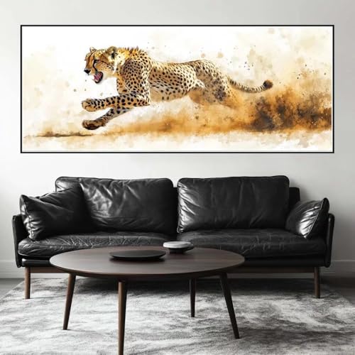 Malen Nach Zahlen Gepard Malen Nach Zahlen Erwachsene Tier, 200 X 80 cm XXL Groß Acrylfarben Ölgemälde, DIY Malen Nach Zahlen Kinder Anfänger Paint by Numbers Set für Wand Dekor (Ohne Rahmen) -H904 von Kggyele
