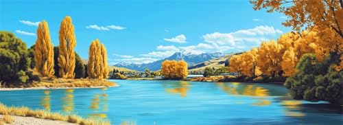 Malen Nach Zahlen Herbst Malen Nach Zahlen Erwachsene Landschaft, 55x165 cm XXL Groß Acrylfarben Ölgemälde, DIY Malen Nach Zahlen Kinder Anfänger Set Bastelset für Wand Dekor (Ohne Rahmen) -H897 von Kggyele
