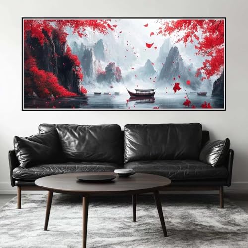Malen Nach Zahlen Herbst Malen Nach Zahlen Erwachsene Landschaft, 70 X 35 cm XXL Groß Acrylfarben Ölgemälde, DIY Malen Nach Zahlen Kinder Anfänger Set Bastelset für Wand Dekor (Ohne Rahmen) -H578 von Kggyele