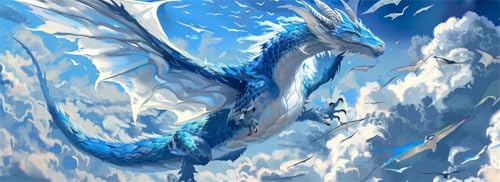 Malen Nach Zahlen Himmel Malen Nach Zahlen Erwachsene Drache, 85x255 cm XXL Groß Acrylfarben Ölgemälde, DIY Malen Nach Zahlen Kinder Anfänger Paint by Numbers Set für Wand Dekor (Ohne Rahmen) -H686 von Kggyele