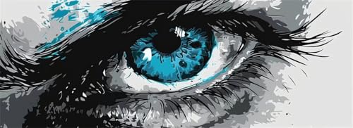 Malen Nach Zahlen Horror Malen Nach Zahlen Erwachsene Auge, 25x75 cm XXL Groß Acrylfarben Ölgemälde, DIY Malen Nach Zahlen Kinder Anfänger Paint by Numbers Set für Wand Dekor (Ohne Rahmen) -H891 von Kggyele