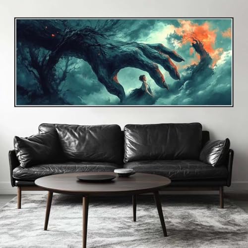 Malen Nach Zahlen Horror Malen Nach Zahlen Erwachsene Hand, 200 X 80 cm XXL Groß Acrylfarben Ölgemälde, DIY Malen Nach Zahlen Kinder Anfänger Paint by Numbers Set für Wand Dekor (Ohne Rahmen) -H762 von Kggyele