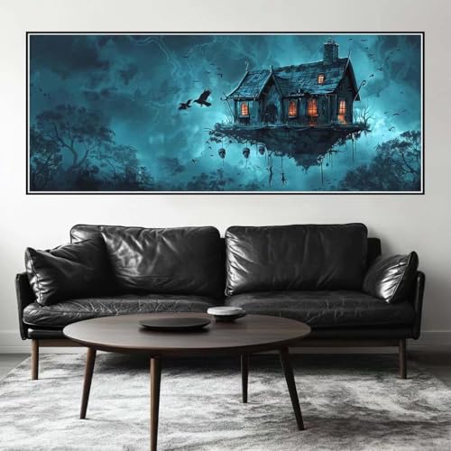 Malen Nach Zahlen Horror Malen Nach Zahlen Erwachsene Hütte, 100 X 40 cm XXL Groß Acrylfarben Ölgemälde, DIY Malen Nach Zahlen Kinder Anfänger Paint by Numbers Set für Wand Dekor (Ohne Rahmen) -H514 von Kggyele