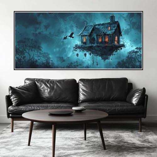 Malen Nach Zahlen Horror Malen Nach Zahlen Erwachsene Hütte, 190 X 95 cm XXL Groß Acrylfarben Ölgemälde, DIY Malen Nach Zahlen Kinder Anfänger Paint by Numbers Set für Wand Dekor (Ohne Rahmen) -H514 von Kggyele