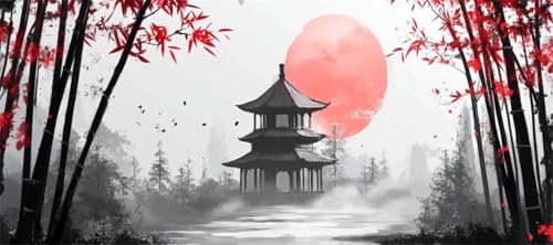 Malen Nach Zahlen Japan Malen Nach Zahlen Erwachsene China, 110 X 55 cm XXL Groß Acrylfarben Ölgemälde, DIY Malen Nach Zahlen Kinder Anfänger Paint by Numbers Set für Wand Dekor (Ohne Rahmen) -H272 von Kggyele