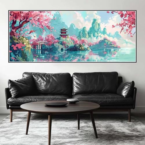 Malen Nach Zahlen Japan Malen Nach Zahlen Erwachsene China, 200 X 80 cm XXL Groß Acrylfarben Ölgemälde, DIY Malen Nach Zahlen Kinder Anfänger Paint by Numbers Set für Wand Dekor (Ohne Rahmen) -H198 von Kggyele