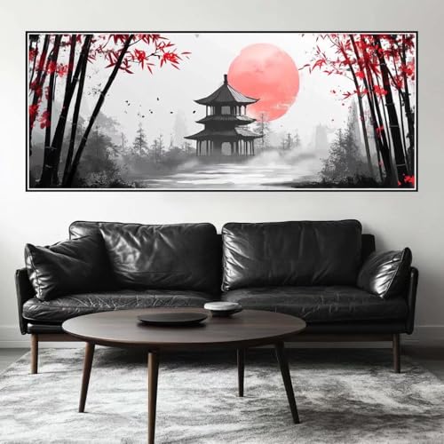 Malen Nach Zahlen Japan Malen Nach Zahlen Erwachsene China, 250 X 100 cm XXL Groß Acrylfarben Ölgemälde, DIY Malen Nach Zahlen Kinder Anfänger Paint by Numbers Set für Wand Dekor (Ohne Rahmen) -H272 von Kggyele
