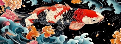 Malen Nach Zahlen Japan Malen Nach Zahlen Erwachsene Koi, 75x225 cm XXL Groß Acrylfarben Ölgemälde, DIY Malen Nach Zahlen Kinder Anfänger Paint by Numbers Adult Set für Wand Dekor (Ohne Rahmen)-H829 von Kggyele
