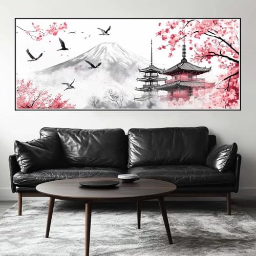 Malen Nach Zahlen Japan Malen Nach Zahlen Erwachsene Landschaft, 250 X 100 cm XXL Groß Acrylfarben Ölgemälde, DIY Malen Nach Zahlen Kinder Anfänger Set Bastelset für Wand Dekor (Ohne Rahmen) -H240 von Kggyele