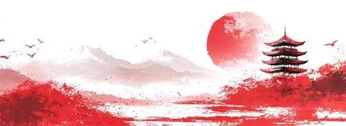 Malen Nach Zahlen Japan Malen Nach Zahlen Erwachsene Landschaft, 25x75 cm XXL Groß Acrylfarben Ölgemälde, DIY Malen Nach Zahlen Kinder Anfänger Paint by Numbers Set für Wand Dekor (Ohne Rahmen)-H670 von Kggyele