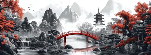 Malen Nach Zahlen Japan Malen Nach Zahlen Erwachsene Landschaft, 85x255 cm XXL Groß Acrylfarben Ölgemälde, DIY Malen Nach Zahlen Kinder Anfänger Set Bastelset für Wand Dekor (Ohne Rahmen) -H659 von Kggyele
